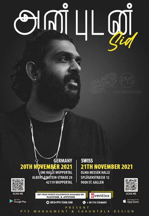 Sid Sriram concert in St. Gallen, 21.Nov.2021
