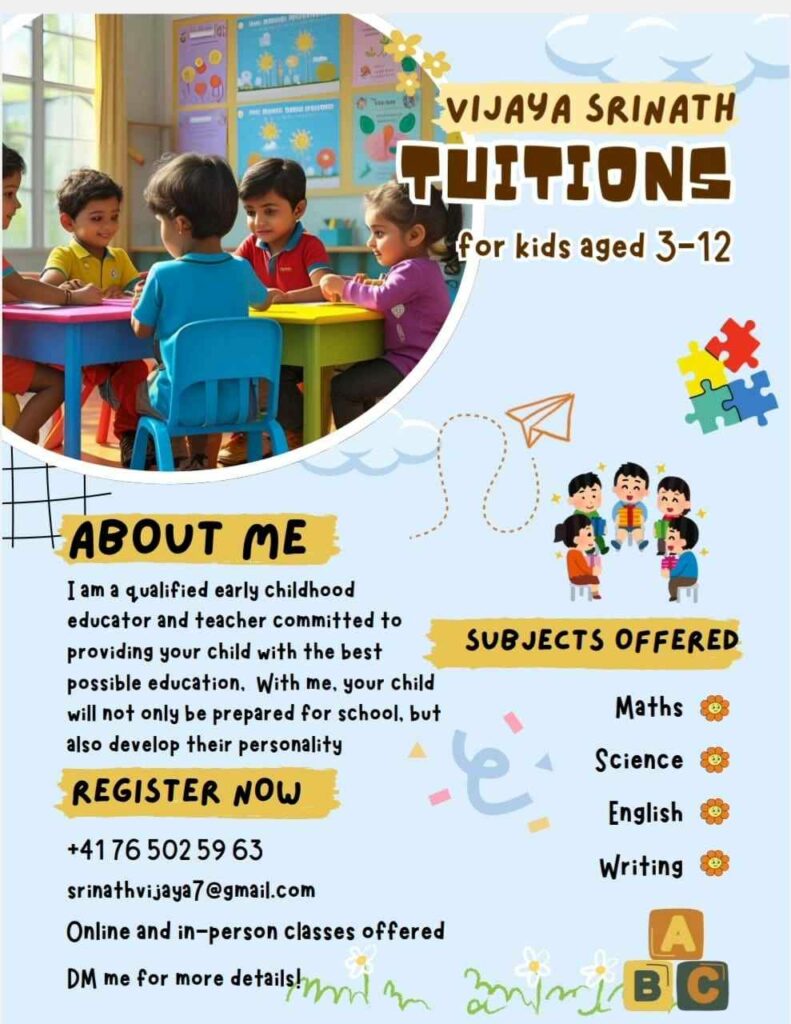 Nachhilfeunterricht für Kinder von Vijaya Srinath, Uster